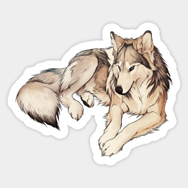 WOLF - STICKER - ANIME - CARTOON Sticker by JMPrint